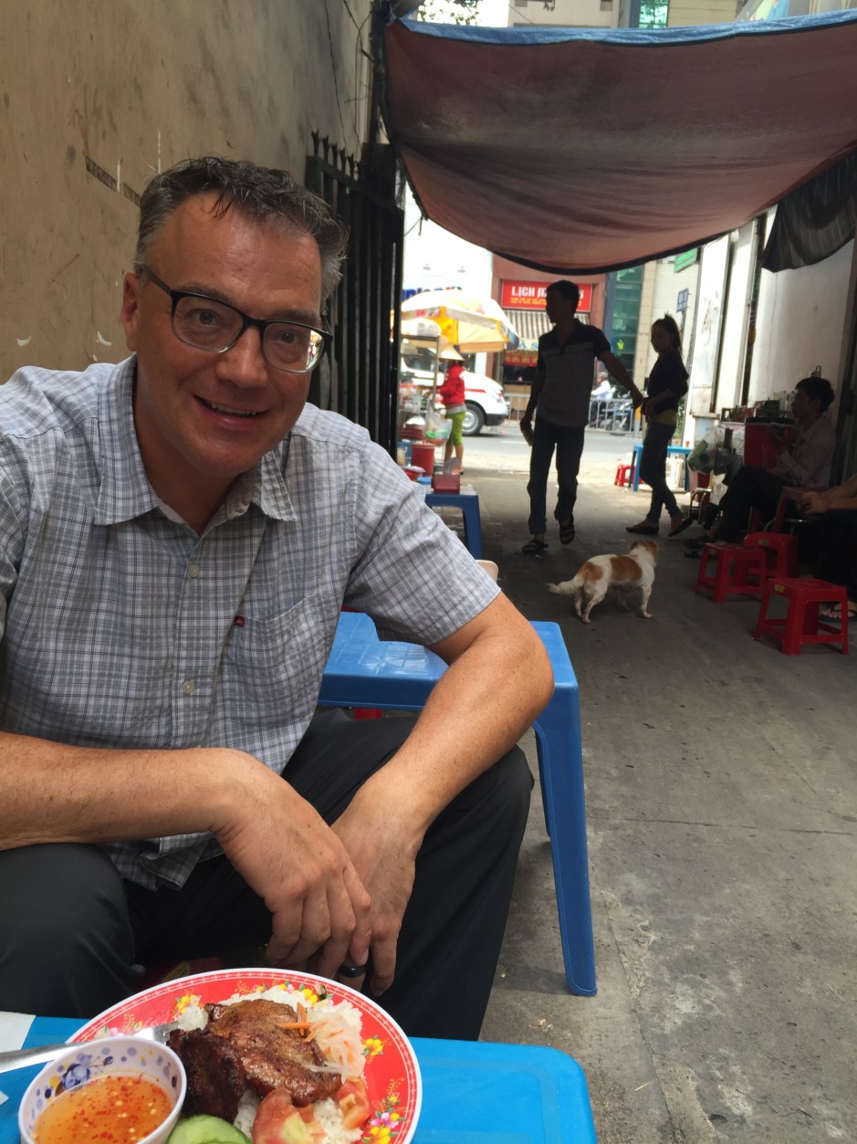 Pat enjoys street food